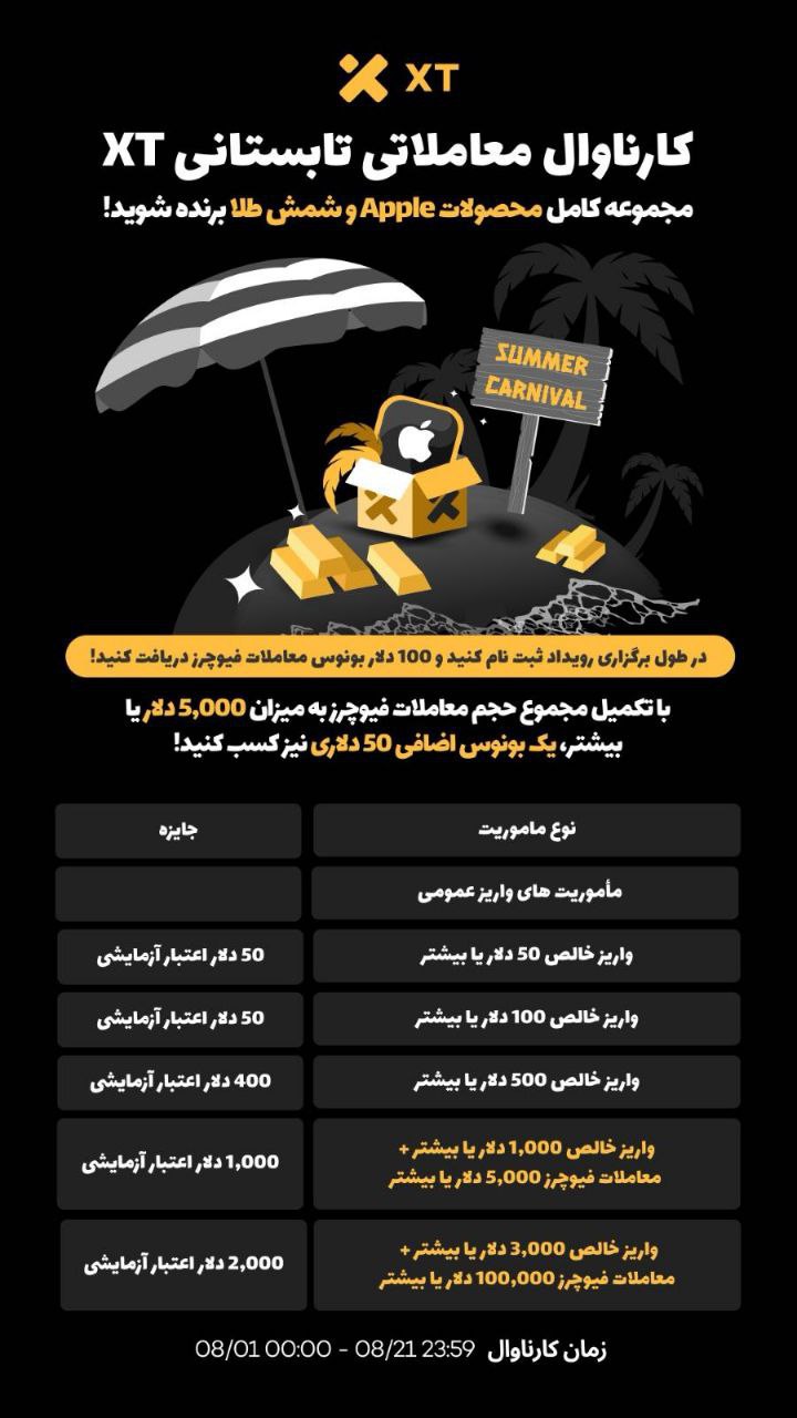 جشنواره تابستانی XT معامله کن جایزه ببر